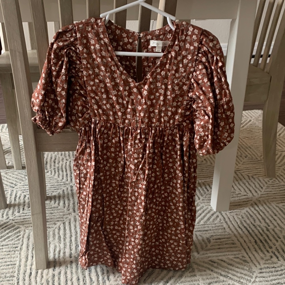 Rylee + Cru Brown Floral Dress